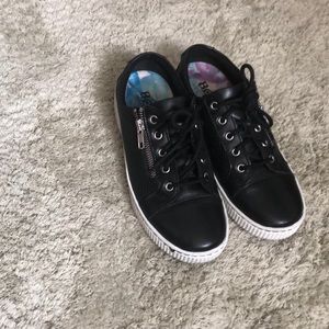 Born black leather sneakers